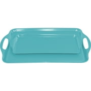 Calypso Basics Rectangular and Tidbit Serving Tray Set, Turquoise