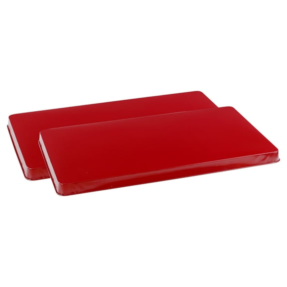 Calypso Basics, Tin Rectangular Burner Cover Set of 2, Red