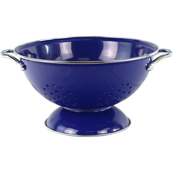 Calypso Basics by  Powder Coated Enameled Colander, 3 Quart, Indigo