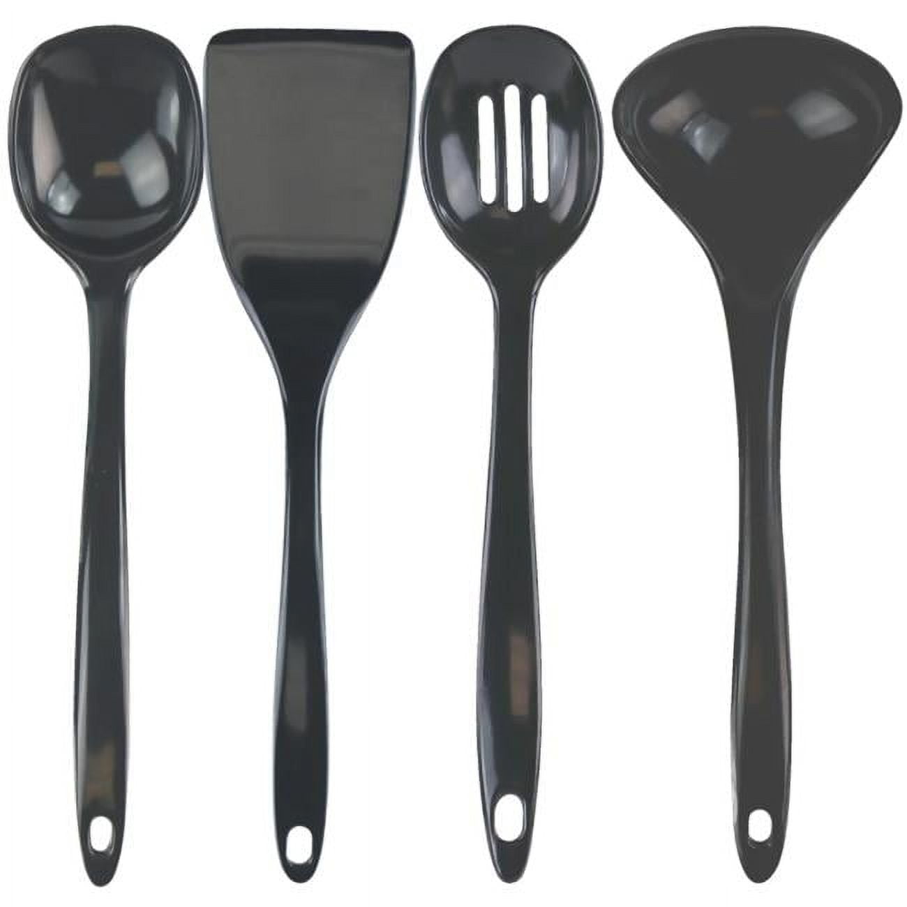 Charcoal Melamine 4-Piece Kitchen Utensil Set