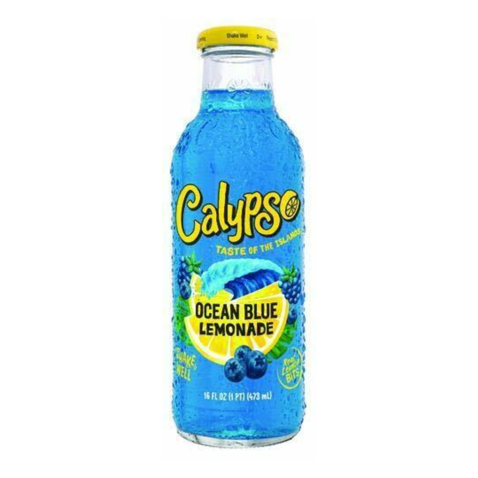 Calypso Lemonades 16 Ounce Glass Bottles 6 Pack (Ocean Blue Lemonade