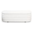 thumbnail image 1 of Calypso Mid-Century Modern16.73" Upholstered Fabric Bench in White, 1 of 7