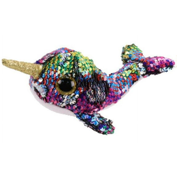 Calypso Narwhal Flippable Beanie Boo 6"