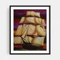 thumbnail image 1 of Calypso under Sail - Painting Sailboat Nautical Sunset Seascape Boat Harbor Art Deco Black Framed Wall Art Print 8 x 10 inches, 1 of 4