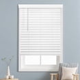 thumbnail image 1 of Calyx Interiors 2.5-Inch Cordless Faux Wood Blinds – 30"W x 60"H, White Ultra-Privacy Window Blinds for Indoor Windows, Superior Views (Actual Size 29.5 in. W x 60 in. H), 1 of 8