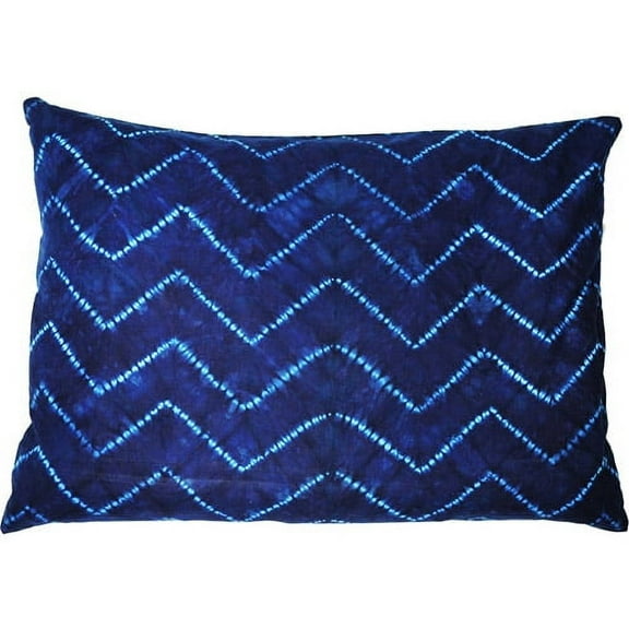 Calyz for Global Goods Partners Indigo Chevron Oblong Pillow