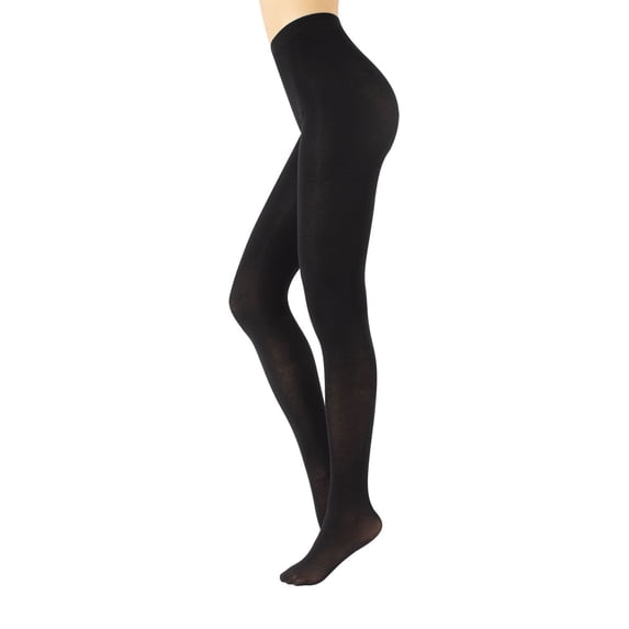 Calzitaly Cotton Tights for Women | Soft & Warm Winter Pantyhose for Women | 100 Den Black Tights Women | S M L XL | Made in Italy | (S/M, Black)
