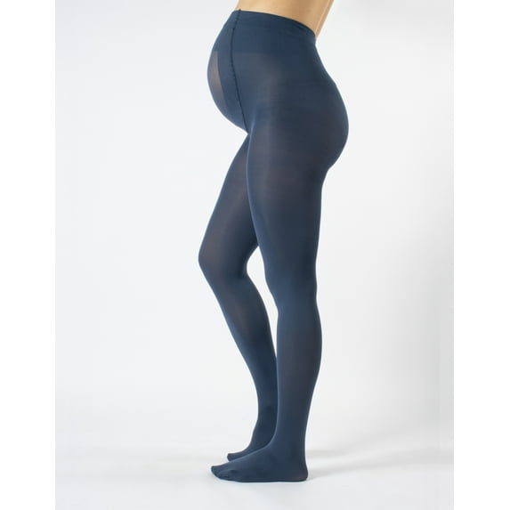 Calzitaly - Opaque Maternity Pantyhose - Pregnancy Tights for Women - 100 DEN Italian Hosiery (L, Blue Jeans)