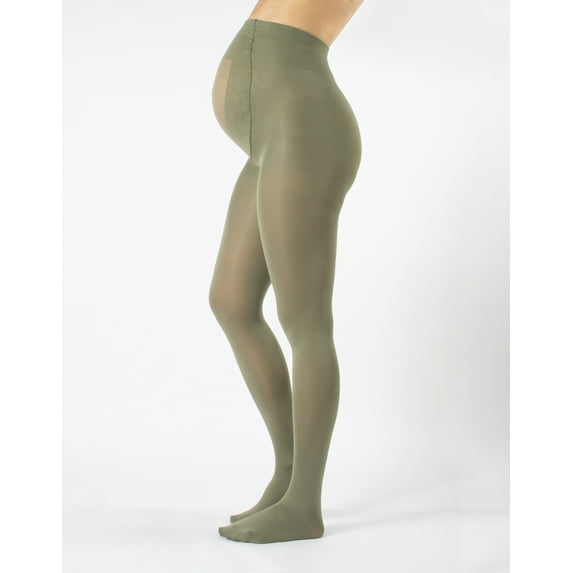 Calzitaly - Opaque Maternity Pantyhose - Pregnancy Tights for Women - 100 DEN Italian Hosiery (XL, Olive Green)