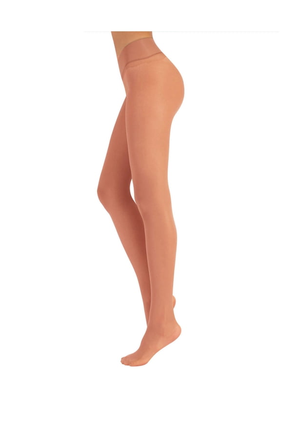 Seamless Sheer Tights with Comfortable Waistband, 15 Dernier Pantyhose (L-XL, Powder)