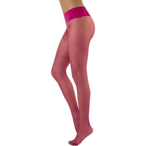 Calzitaly Seamless Sheer Tights with Comfortable Waistband, 15 Dernier Pantyhose (M-L, CERICEPINK)