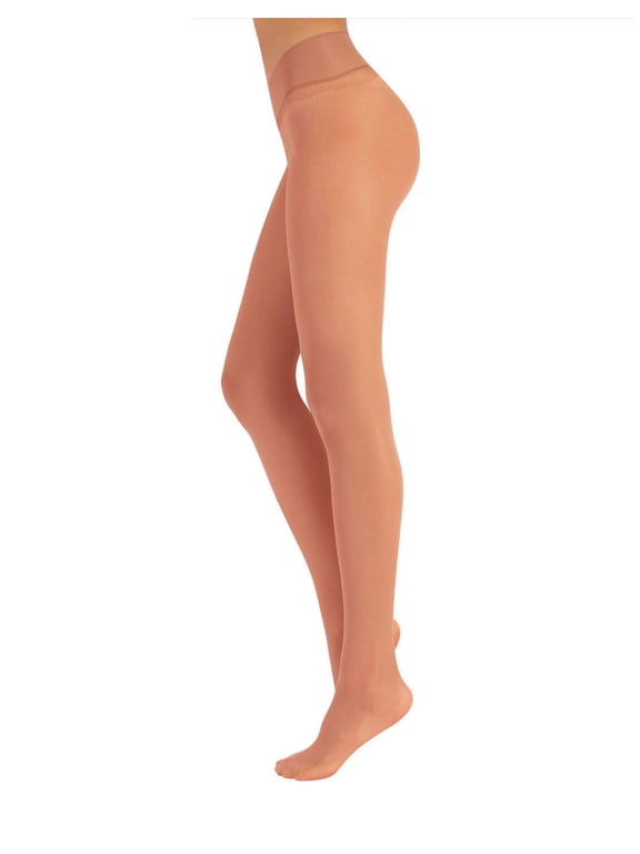 Seamless Sheer Tights with Comfortable Waistband, 15 Dernier Pantyhose (S, Powder)