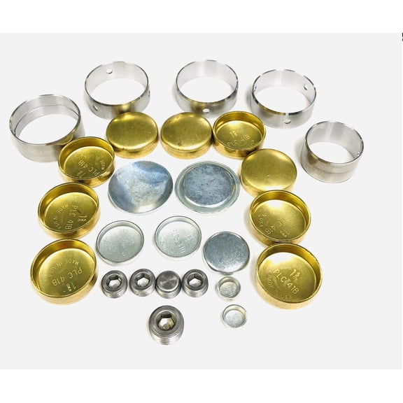 Cam Bearings & Brass Freeze Plug Set Compatible with 1957-1978 Chrysler 273 318 340 360