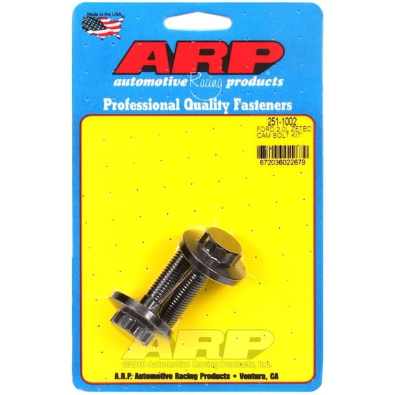 ARP 251-1002 Pro Series Black Oxide M10 x 1.5 Thread 1.600" UHL Camshaft Bolt with 18mm Socket for Ford 2.0L Zetec