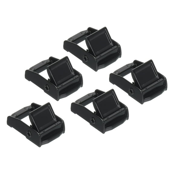 Cam Buckle, Metal Press Lock Fasteners 1.34" for 3/4" 19mm Tie Down Webbing Strap, Black 5 Pack