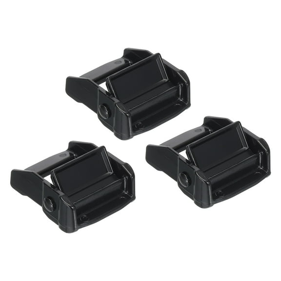Cam Buckle Metal Press Lock Fasteners 2.32" for 1.5" 38mm Tie Down Webbing Strap, Black, 3 Pack
