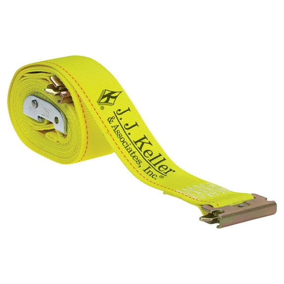 Cam Buckle Tie-Down Strap, Yellow, 2" x 12ft, 833lbs Safe Working Load