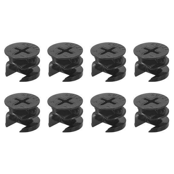 Cam Lock Nut for Furniture, 24 Pack 15x12mm Joint Connector Locking Nuts Furniture Connecting Cam Fittings, Black
