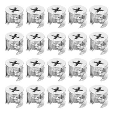 8-Piece Furniture Cam Lock Nuts 15mm - Zinc Alloy Connectors For DIY Furniture Assembly