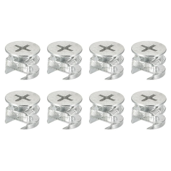Cam Lock Nut for Furniture, 8 Pack 15x12mm Joint Connector Locking Nuts Furniture Connecting Cam Fittings, White