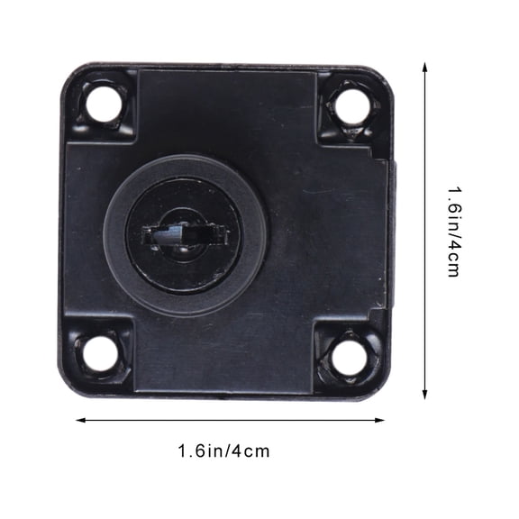 Beaupretty Zinc Alloy Cam Lock Black with 2 Keys for Office Files Cabinets and Home Furniture