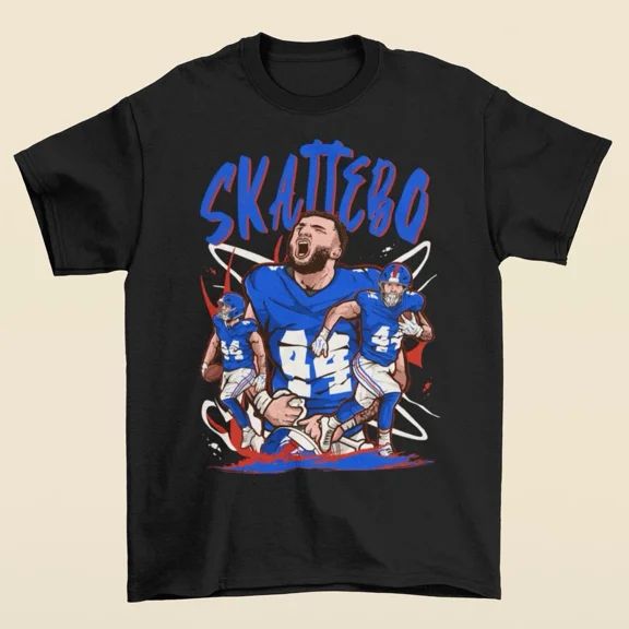 Cam Skattebo Cartoon Style New York Football T-Shirt