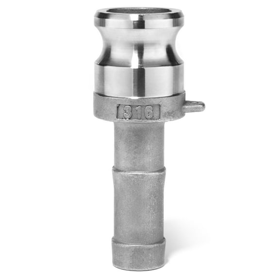 Cam and Groove Fitting - 316 Stainless Steel - Type E - 2" Adapter x 2" Hose Barb