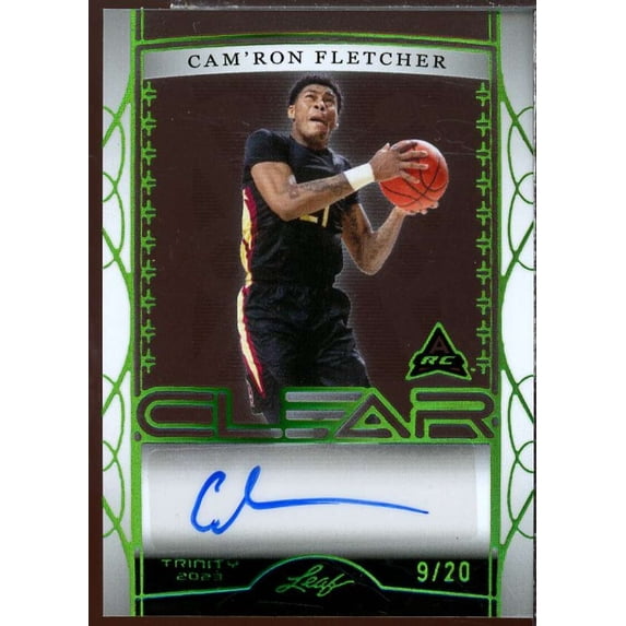 Cam'ron Fletcher AU Rookie Card 2023 Leaf Trinity Clear #CA-CRF