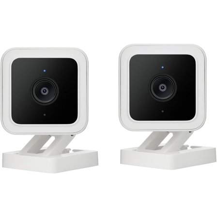 Cam v3  Camera for Pets, 1080p Color Night Vision Motion & Sound Detection Indoor/Outdoor   Camera, Compatible with Alexa & , 2-Pack