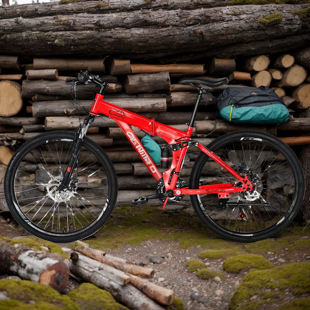 CamPingSurvivals 26in Land Rover Shimano TX30 High Carbon Steel 100kg 21 Speed ​​Red Black Mountain Bike