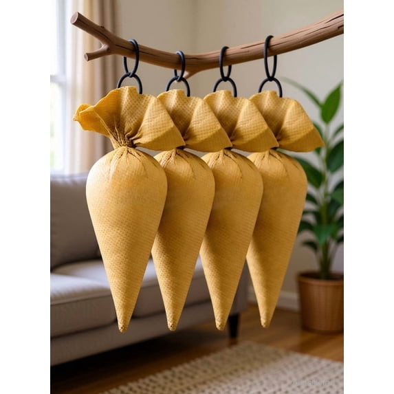 Sandalwood Camphor Cone Air Freshener, Natural Kapoor for Room, Car & Closet, Long Lasting Fragrance, Pack of 4