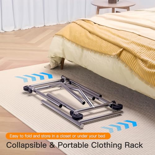Camabel Clothes Rack Rolling Clothing Racks for Hanging Clothes Load ...