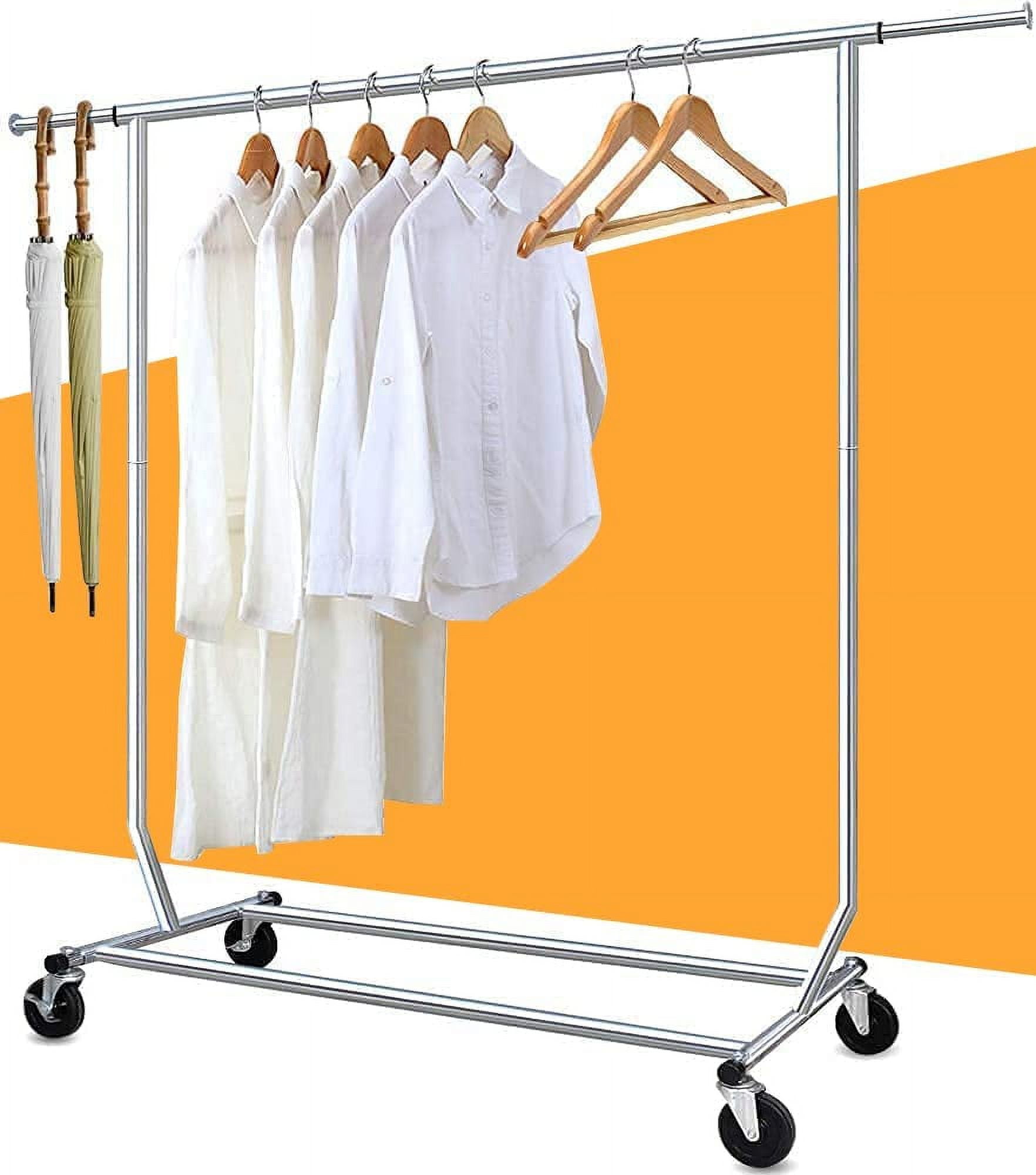 Camabel Heavy Duty Garment Rack, 300 lbs, Adjustable, Rolling ...
