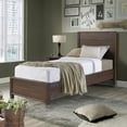 thumbnail image 1 of Camaflexi Baja Platform Bed, Solid Pine Wooden Bed Frame, Twin, Walnut 100% Solid Wood, 1 of 10