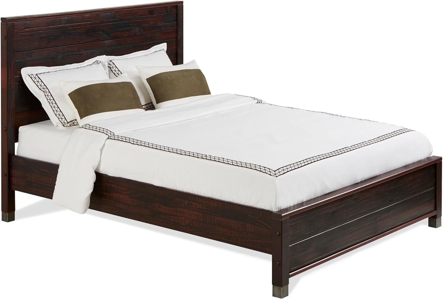 Baja Full/Double Platform Bed in Walnut with Solid Pine Wood Frame