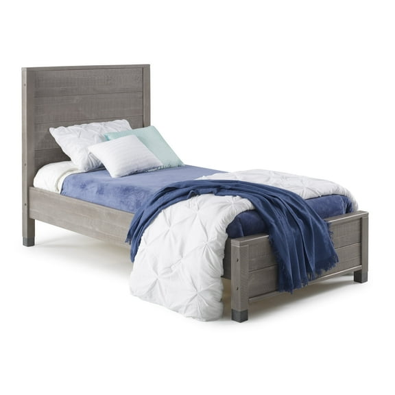 Camaflexi Baja Solid Wood Twin Platform Bed in Driftwood Gray 100% Solid Wood