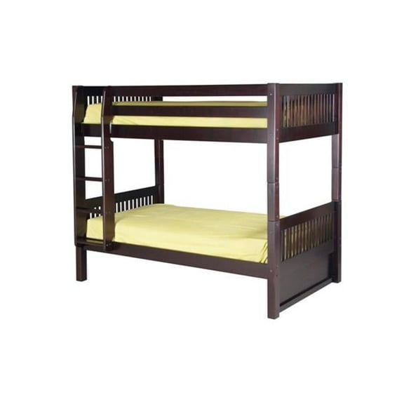 Camaflexi C912-CP Bunk Bed Mission Headboard Cappuccino Finish - Twin Size Mattress