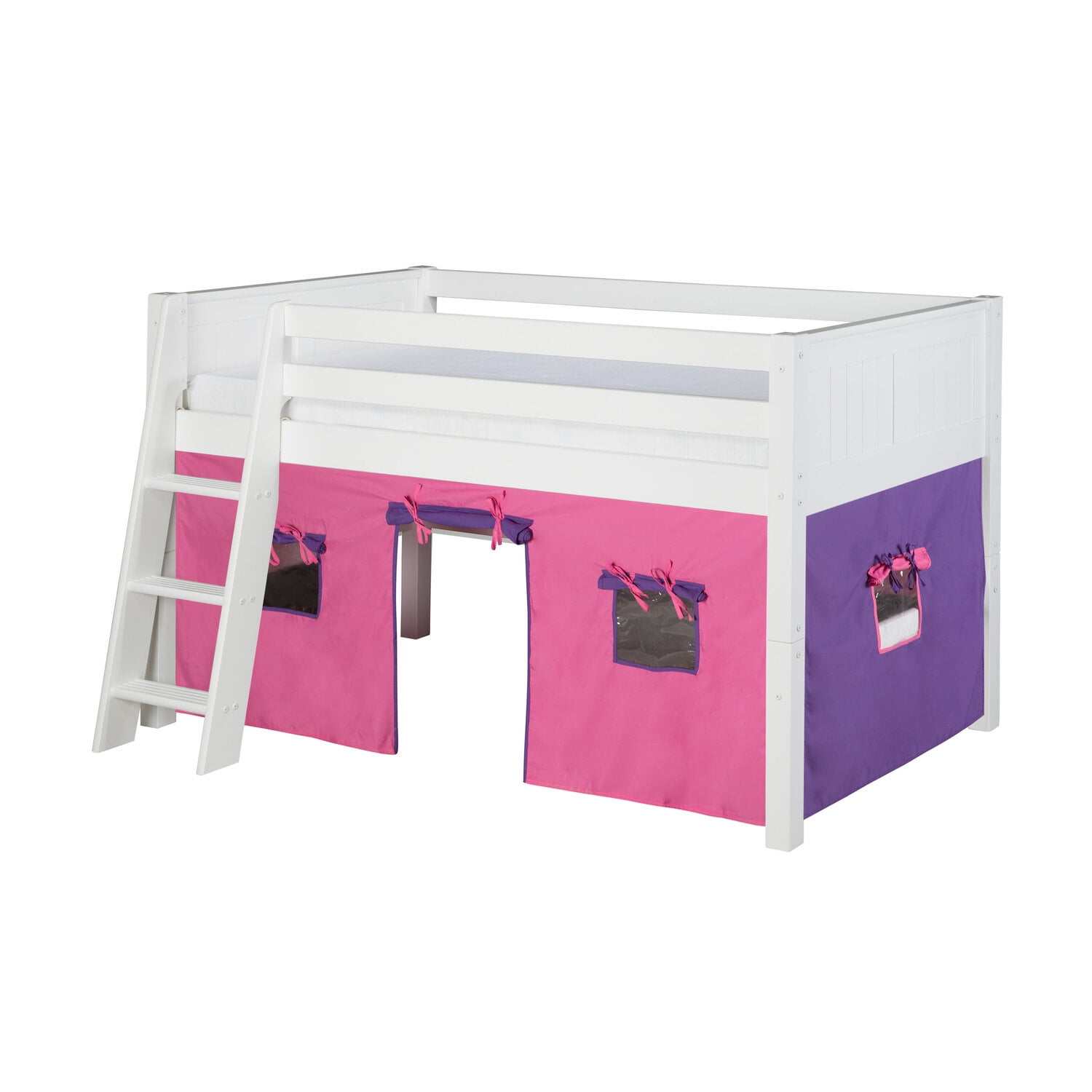 Camaflexi Fabric Tent Kit for Twin Low Loft Bed Blue of Pink