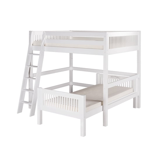 Camaflexi Full Over Twin Loft Bed - L Shape - Mission Headboard - Multiple Finishes