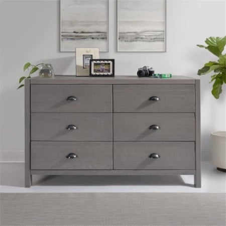 EcoFlex HM407 18.5 x 33.13 x 33.63 in. Hampton Six Drawer Dresser, Dritfwood