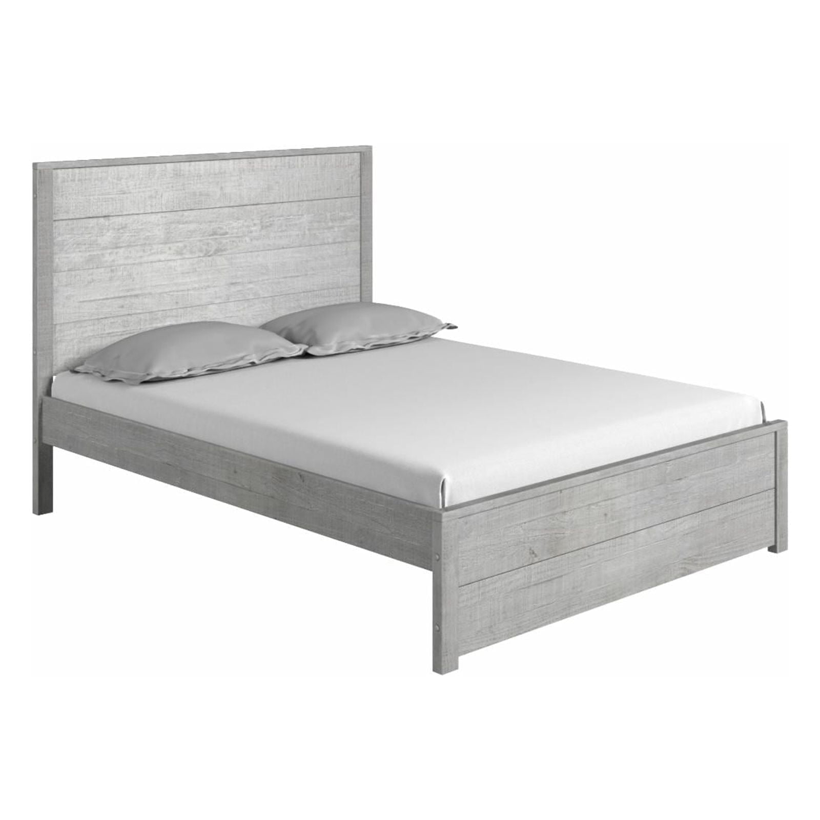 Camaflexi Hampton Solid Wood Queen Size Bed, Queen Bed Frame with Headboard, Driftwood Finish