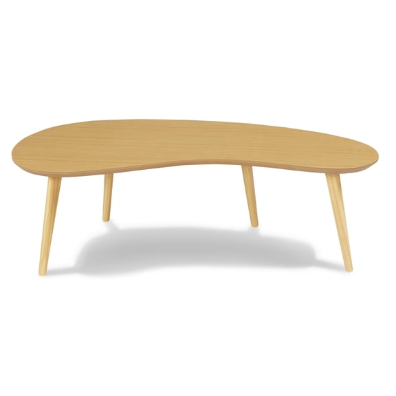 Camaflexi Mid Century Modern Coffee Table Small Tabletop Wood Coffee Desk, Oak Finish