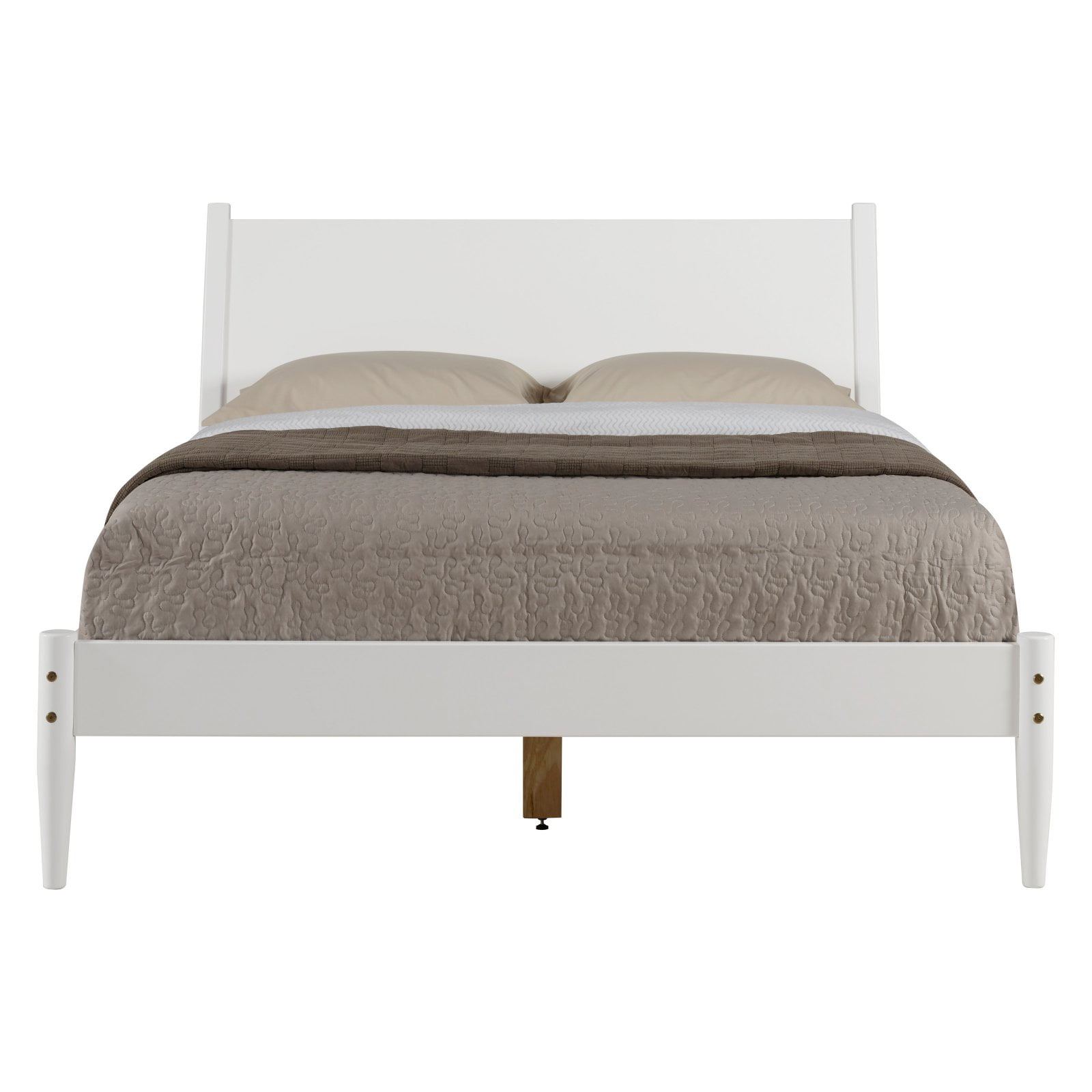 Scandinavian Oak King Platform Bed with Pine Wood Frame