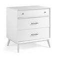 thumbnail image 1 of Camaflexi Mid-Century Solid Wood Dresser, Modern 3 Drawer Dresser for Bedroom, White Finish, 1 of 7