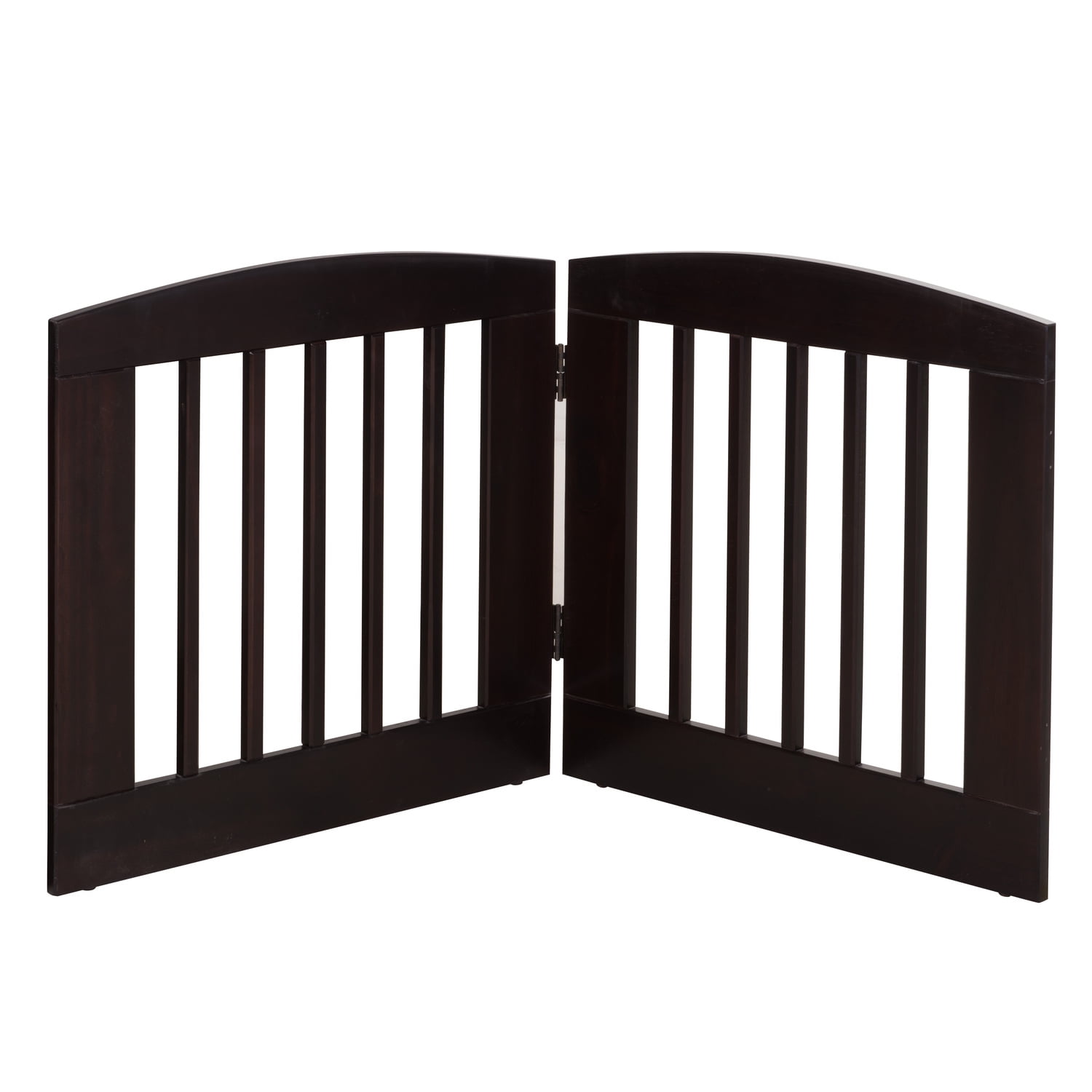 Camaflexi Ruffluv 2 Panel Wooden Dog Gate 24” Animal Barrier Pet Gate, Cappuccino 100% Solid Wood
