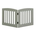 thumbnail image 1 of Camaflexi Ruffluv 2 Panel Wooden Dog Gate 24” Animal Barrier Pet Gate, Gray 100% Solid Wood, 1 of 3