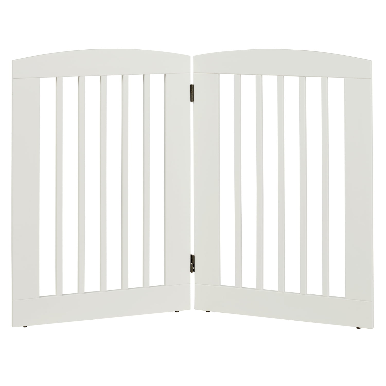 View of Camaflexi Ruffluv 2 Panel Wooden Dog Gate 36” Animal Barrier Pet Gate ...