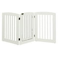 thumbnail image 1 of Camaflexi Ruffluv 3 Panel Wooden Dog Gate 36” Animal Barrier Pet Gate, White 100% Solid Wood, 1 of 5
