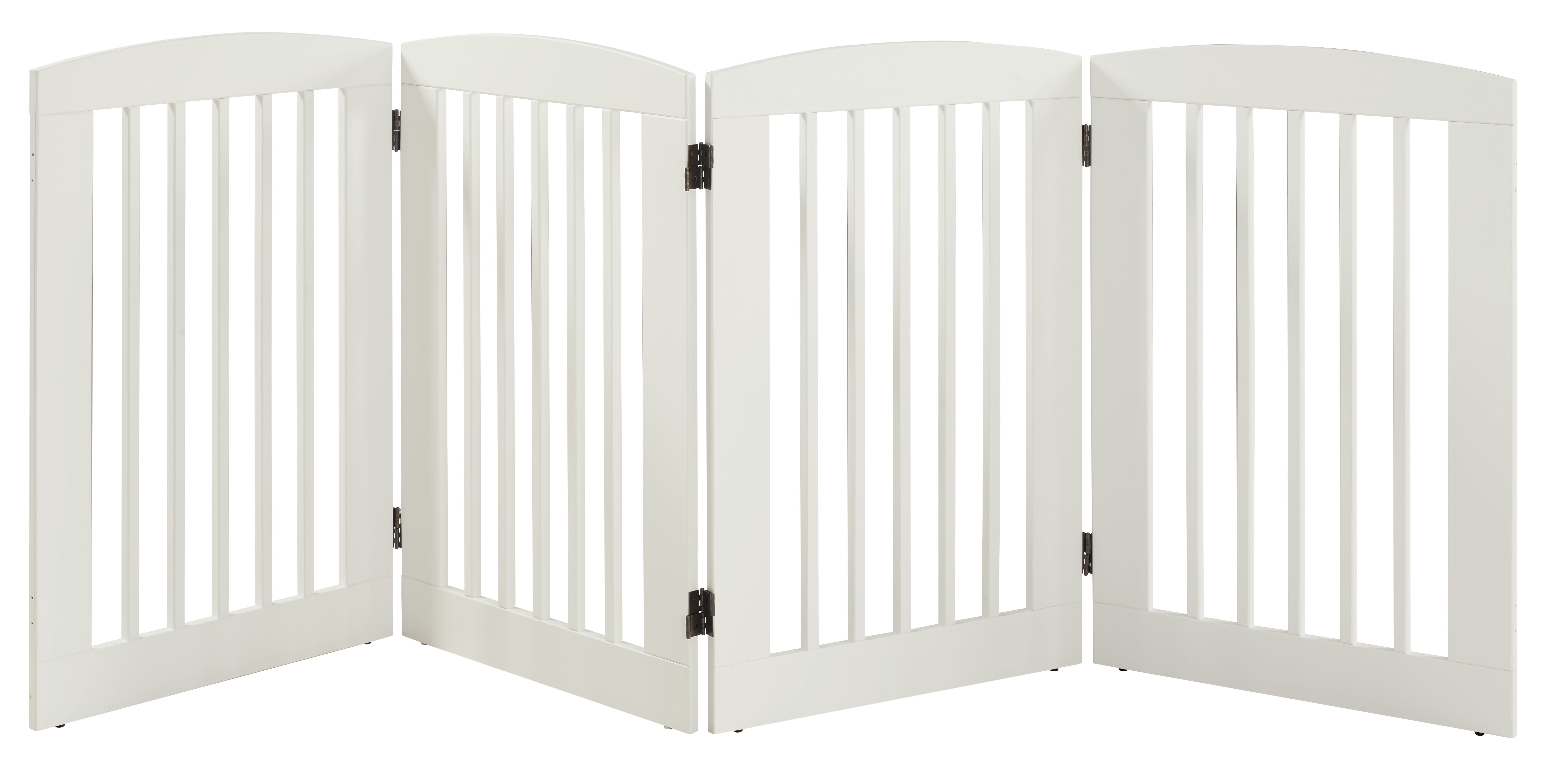 Ruffluv 4 Panel Expansion Pet Gate - Large - 36"H - White Finish