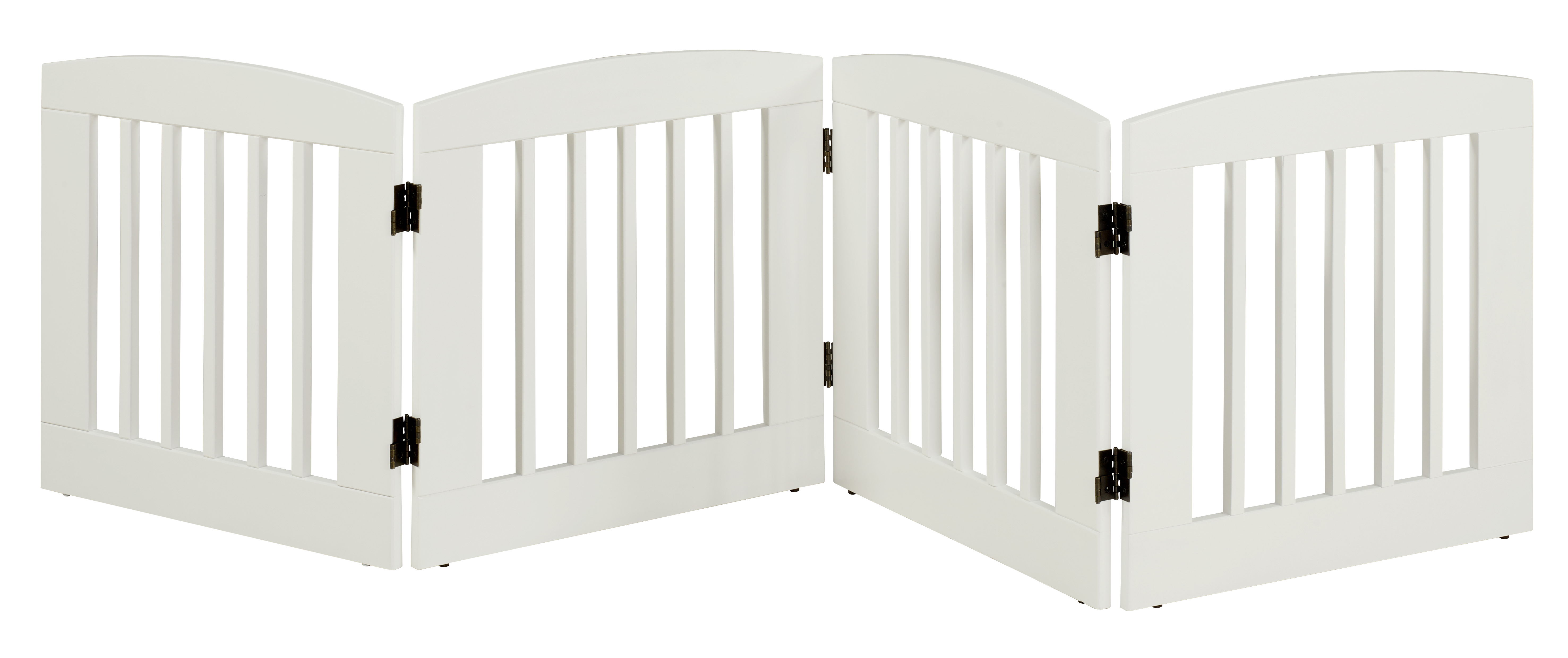 Ruffluv 4 Panel Expansion Pet Gate - Medium - 24"H - White Finish